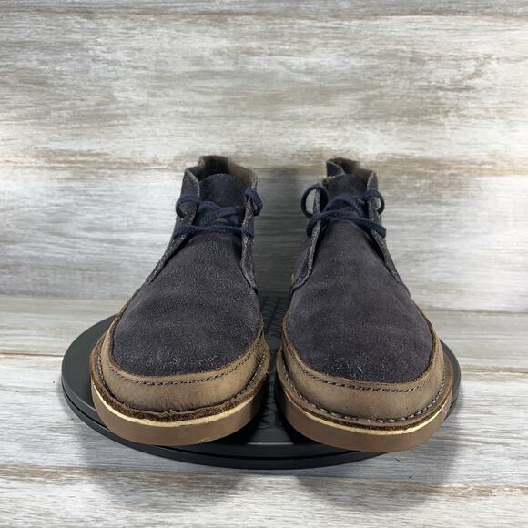 Clarks Men's Bushacre Rand Dark Navy Suede Chukka Boots Size 12 - Picture 2 of 8